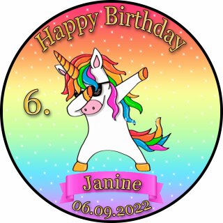 Tortenaufleger Fototorte Tortenbild Kindergeburtstag Einhorn FT19 (Zuckerpapier)