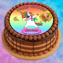 Tortenaufleger Fototorte Tortenbild Kindergeburtstag Einhorn FT19 (Zuckerpapier)