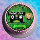 Tortenaufleger Fototorte Tortenbild Kindergeburtstag Game On Gamer GO01 (Zuckerpapier)