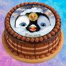 Tortenaufleger Fototorte Tortenbild Geburtstag Pinguin Happy Feet PI01 (Zuckerpapier)