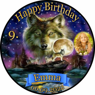 Tortenaufleger Fototorte Tortenbild Geburtstag Wolf Wölfe WÖ01 (Zuckerpapier)