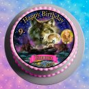 Tortenaufleger Fototorte Tortenbild Geburtstag Wolf Wölfe WÖ01 (Zuckerpapier) Rund 14 cm Ø ohne Foto