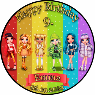 Tortenaufleger Fototorte Tortenbild Kindergeburtstag Rainbow High RH01 (Zuckerpapier)