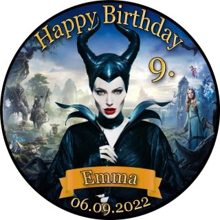 Tortenaufleger Fototorte Tortenbild Kindergeburtstag Fee Maleficent MF01 (Zuckerpapier)
