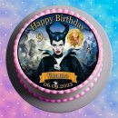Tortenaufleger Fototorte Tortenbild Kindergeburtstag Fee Maleficent MF01 (Zuckerpapier)