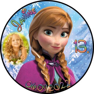 Tortenaufleger Fototorte Tortenbild Kindergeburtstag Frozen Elsa Eiskönigin F03 (Zuckerpapier)