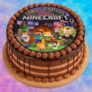Tortenaufleger Fototorte Tortenbild Gamer Minecraft Pixel TNT MCR01 (Zuckerpapier) Rund 20 cm Ø mit Foto