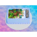 Tortenaufleger Fototorte Tortenbild Gamer Minecraft Pixel TNT MCR02 (Zuckerpapier) DIN A5 mit Foto