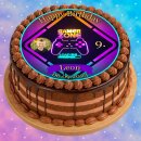 Tortenaufleger Fototorte Tortenbild Kindergeburtstag Game On Gamer GO03 (Zuckerpapier) Rund 20 cm Ø mit Foto