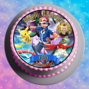 Tortenaufleger Fototorte Kindergeburtstag Pokemon Pikachu PO02 (Zuckerpapier) Rund 20 cm Ø ohne Foto