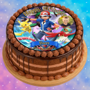 Tortenaufleger Fototorte Kindergeburtstag Pokemon Pikachu PO02 (Zuckerpapier) Rund 20 cm Ø ohne Foto