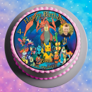 Tortenaufleger Fototorte Kindergeburtstag Pokemon Pikachu PO03 (Zuckerpapier) Rund 20 cm Ø mit Foto