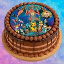 Tortenaufleger Fototorte Kindergeburtstag Pokemon Pikachu PO03 (Zuckerpapier) Rund 20 cm Ø mit Foto