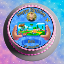 Tortenaufleger Fototorte Geburtstag Gamer Stumble Guys SG01 (Zuckerpapier) Rund 14 cm Ø mit Foto