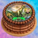 Tortenaufleger Fototorte Geburtstag Dino der Dinosaurier DINO04 (Zuckerpapier)