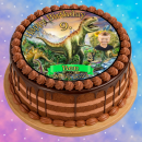 Tortenaufleger Fototorte Geburtstag Dino der Dinosaurier DINO04 (Zuckerpapier)