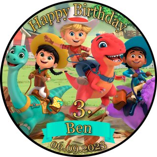 Tortenaufleger Fototorte Geburtstag Dino der Dinosaurier DINO05 (Zuckerpapier)