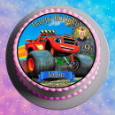 Tortenaufleger Fototorte Kindergeburtstag Monstertruck Blaze und die Monstermaschinen BL01 (Zuckerpapier) Rund 20 cm Ø ohne Foto