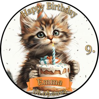 Tortenaufleger Fototorte Tortenbild Geburtstag Katze Katzen KA01 (Zuckerpapier)