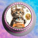 Tortenaufleger Fototorte Tortenbild Geburtstag Katze Katzen KA01 (Zuckerpapier)