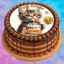 Tortenaufleger Fototorte Tortenbild Geburtstag Katze Katzen KA01 (Zuckerpapier)