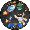 Tortenaufleger Geburtstag Astronaut Mond Rakete Sterne...