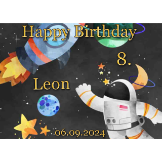 Tortenaufleger Fototorte Tortenbild Geburtstag Astronaut Mond Rakete Sterne Weltraum WR02 (Zuckerpapier)