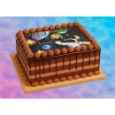 Tortenaufleger Fototorte Tortenbild Geburtstag Astronaut Mond Rakete Sterne Weltraum WR02 (Zuckerpapier)