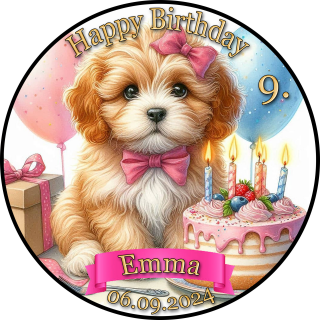 Tortenaufleger Fototorte Tortenbild Geburtstag Party Hunde Welpen HU01 (Zuckerpapier)