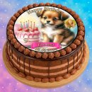 Tortenaufleger Fototorte Tortenbild Geburtstag Party Hunde Welpen HU03 (Zuckerpapier)