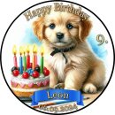 Tortenaufleger Hund | Kerzen Torte Halsband