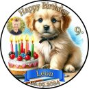 Tortenaufleger Hund | Kerzen Torte Halsband