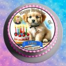 Tortenaufleger Hund | Kerzen Torte Halsband