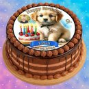 Tortenaufleger Hund | Kerzen Torte Halsband