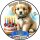 Tortenaufleger Hund | Kerzen Torte Halsband