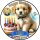 Tortenaufleger Hund | Kerzen Torte Halsband