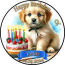 Tortenaufleger Fototorte Tortenbild Geburtstag Party Hunde Welpen HU05 (Zuckerpapier) Rund 20 cm Ø ohne Foto