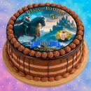 Tortenaufleger Fototorte Tortenbild Geburtstag Party Mittelalter Ritter Schwert Pferd Lanze Burg Schloss MA03 (Zuckerpapier)