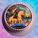 Tortenaufleger Fototorte Tortenbild Geburtstag Party Mittelalter Ritter Schwert Pferd Lanze Burg Schloss MA05 (Zuckerpapier)