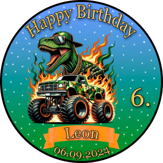 Tortenaufleger Fototorte Tortenbild Kindergeburtstag Party Fahrzeuge Monstertruck FZ09 (Zuckerpapier)
