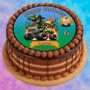 Tortenaufleger Fototorte Tortenbild Kindergeburtstag Fahrzeuge Traktor Trecker FZ02 (Zuckerpapier)