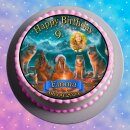 Tortenaufleger Fototorte Tortenbild Geburtstag Party Indianer Wolf Wölfe WÖ03 (Zuckerpapier)