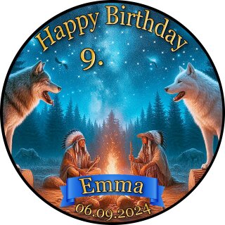 Tortenaufleger Fototorte Tortenbild Geburtstag Wolf Wölfe WÖ01 (Zuckerpapier)