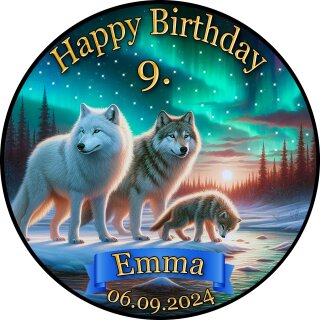 Tortenaufleger Fototorte Tortenbild Geburtstag Wolf Wölfe WÖ01 (Zuckerpapier)