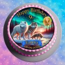 Tortenaufleger Fototorte Tortenbild Geburtstag Wolf Wölfe WÖ01 (Zuckerpapier)