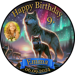 Tortenaufleger Fototorte Tortenbild Geburtstag Wolf Wölfe WÖ01 (Zuckerpapier)