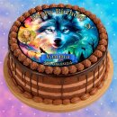 Tortenaufleger Fototorte Tortenbild Geburtstag Wolf Wölfe WÖ01 (Zuckerpapier)