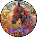Tortenaufleger Fototorte Tortenbild Geburtstag Party Pferd Pferde Indianer Mohn PF01 (Zuckerpapier)
