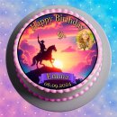 Tortenaufleger Fototorte Tortenbild Geburtstag Party Pferd Cowboy PF03 (Zuckerpapier) Rund 20 cm Ø ohne Foto