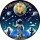 Tortenaufleger Fototorte Tortenbild Geburtstag Astronaut Mond Rakete Sterne Weltraum WR04 (Zuckerpapier)